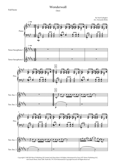 Wonderwall (arr. Fernando Britto)