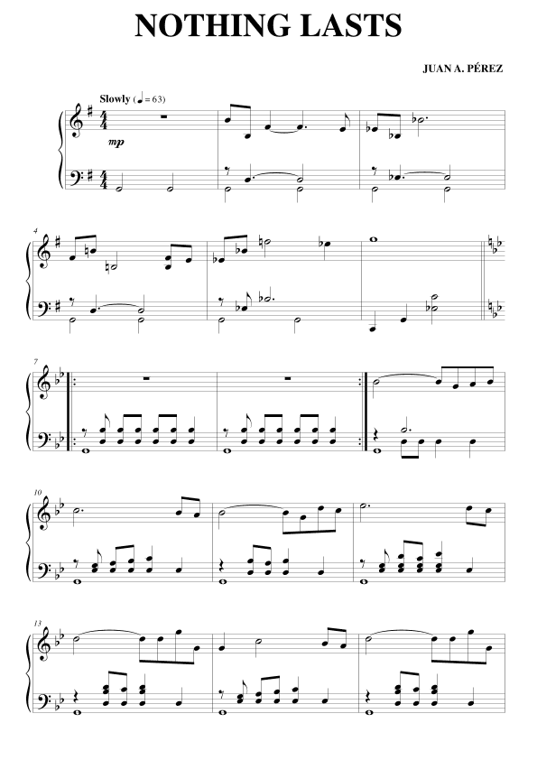 Nothing Lasts (arr. Juan A. Perez)