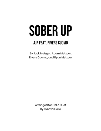 Sober Up (arr. Syneva Colle)
