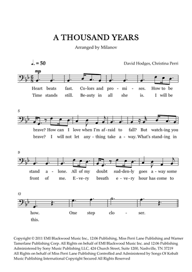 A Thousand Years (arr. Milanov)