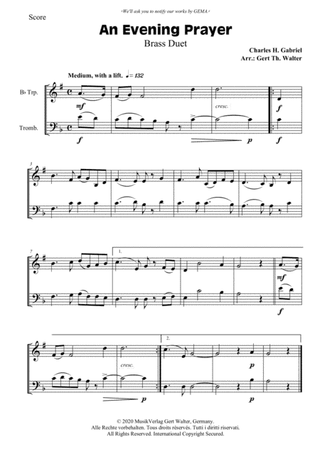 An Evening Prayer (arr. Gert Th. Walter)