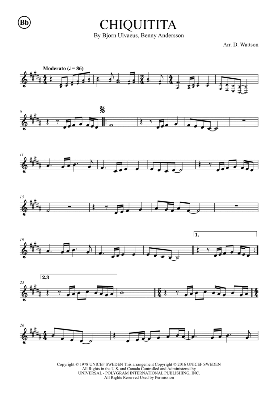 Chiquitita (arr. Douglas Wattson)