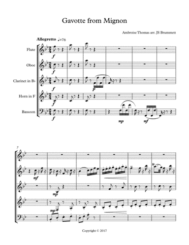 Gavotte from Mignon (arr. Jennifer Brummett)