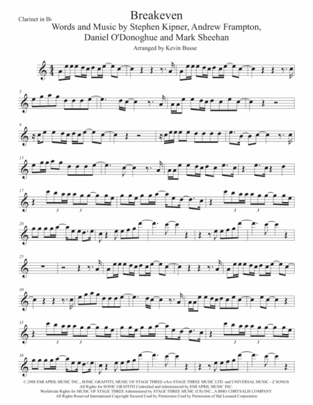 Breakeven (arr. Kevin Busse)