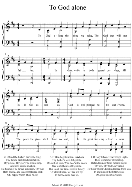 To God alone. A new tune to a wonderful old hymn.