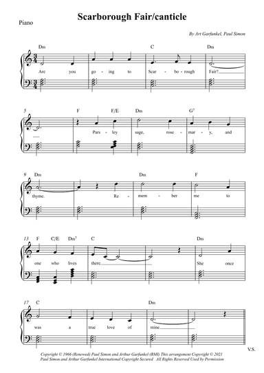 Scarborough Fair/canticle (arr. Wesley S. SIlva)