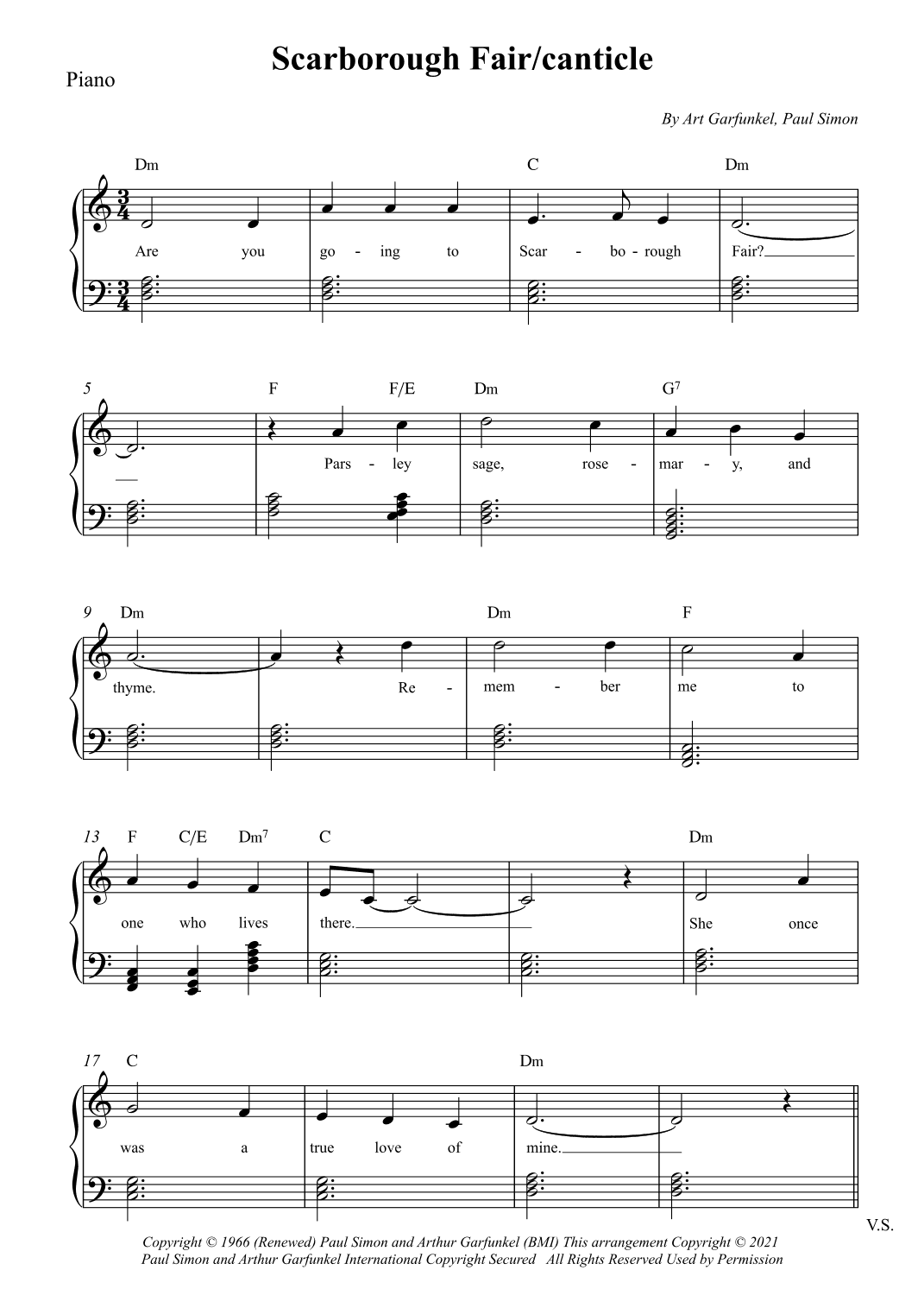 Scarborough Fair/canticle (arr. Wesley S. SIlva)