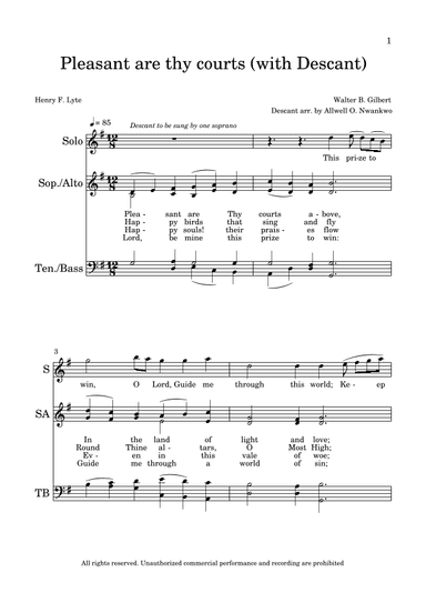 Pleasant are thy courts (with Descant) (arr. Allwell O. Nwankwo)