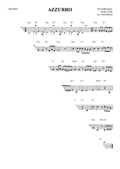 Azzurro (arr. Ivan Marini)