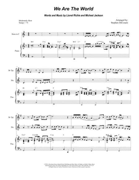 We Are The World (arr. Stephen DeCesare)