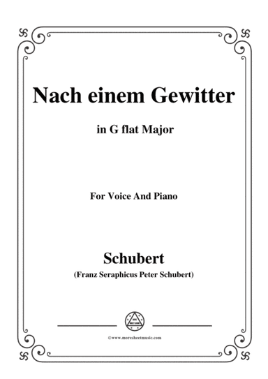 Schubert-Nach einem Gewitter in G flat Major,for voice and piano (arr. MSM)