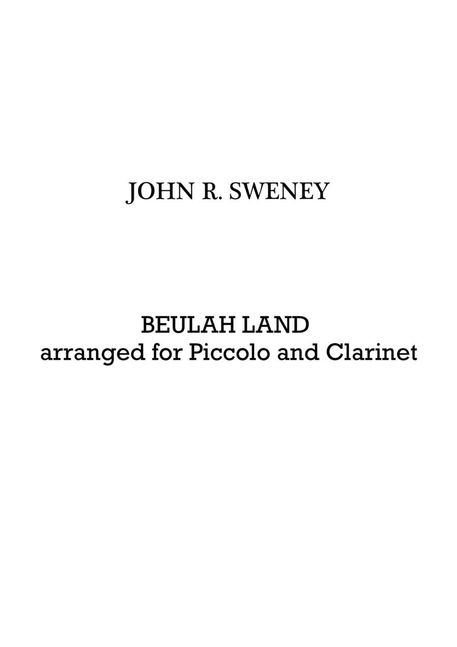 Beulah Land - Piccolo and Clarinet Duet (arr. Ellen Macpherson)