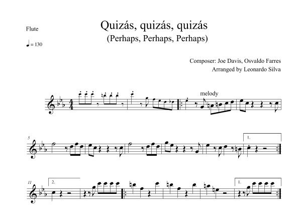 Quizas, Quizas, Quizas (perhaps, Perhaps, Perhaps) (arr. Leonardo Silva)