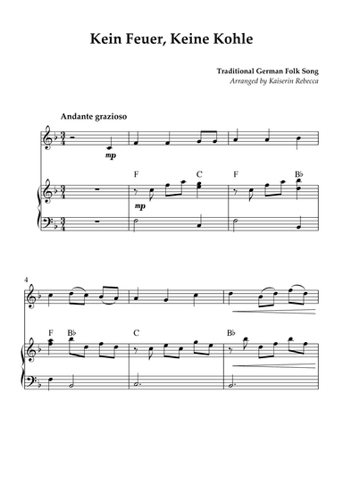 Kein Feuer, Keine Kohle (arr. Kaiserin Rebecca)