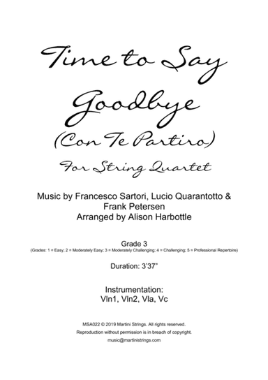 Time To Say Goodbye (arr. Martini Strings)