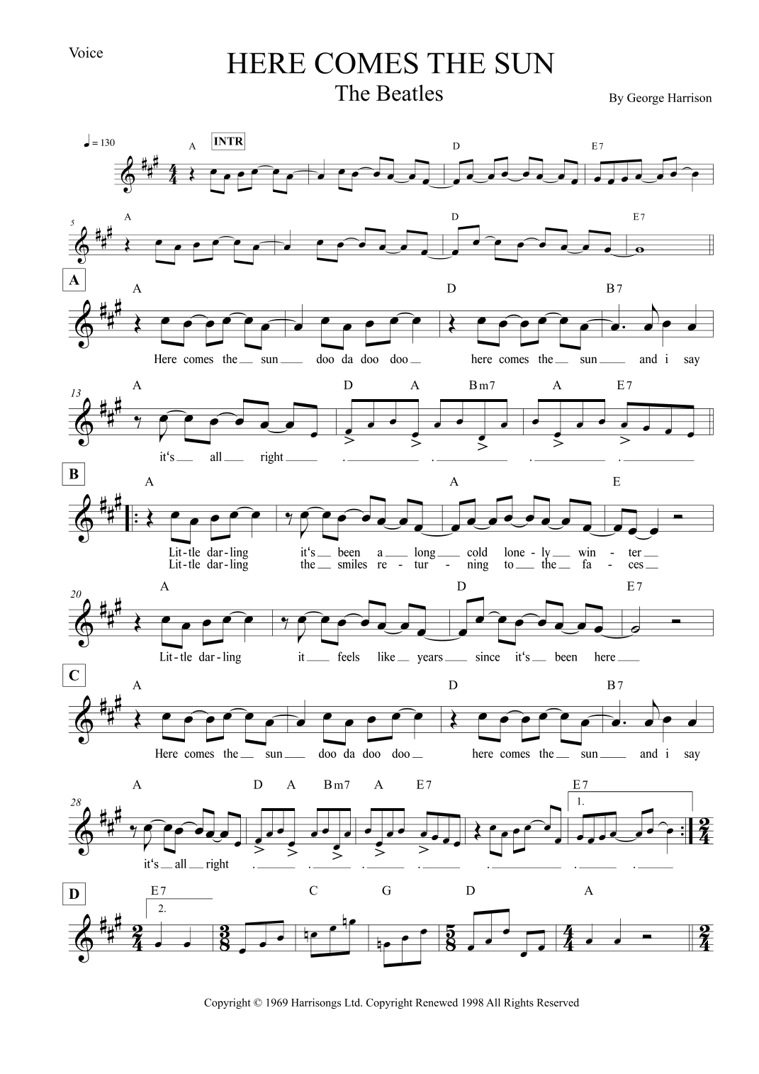 Here Comes The Sun (arr. Leo Silva)