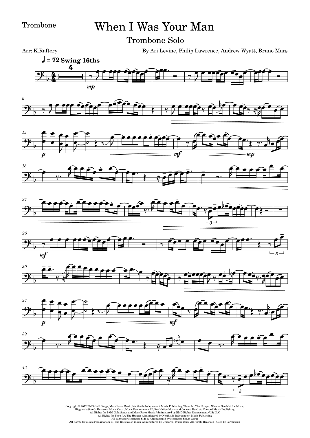 When I Was Your Man (arr. Kyle Raftery)
