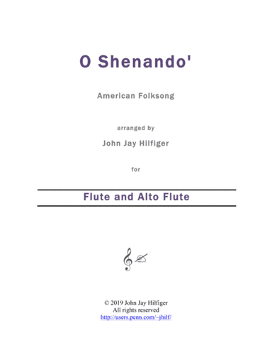 Shenandoah for Flute and Alto Flute (arr. John Jay Hilfiger)