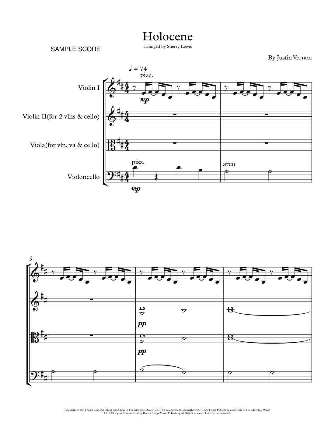 Holocene (arr. Sherry Lewis Publishing)
