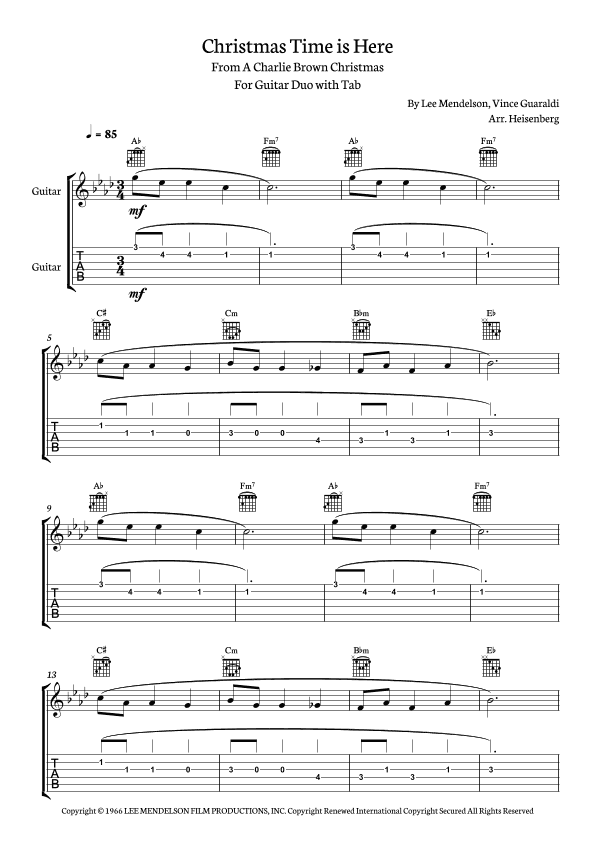 Christmas Time Is Here (arr. Heisenberg)