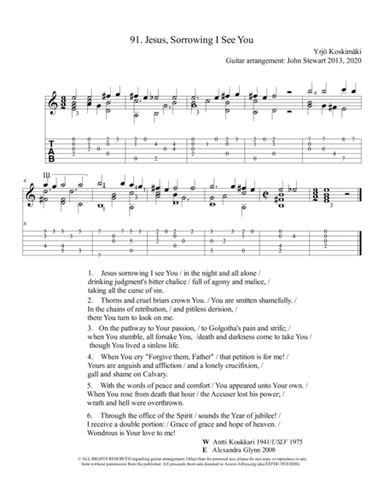 091 Jesus Sorrowing (arr. John Stewart 2013, 2020)