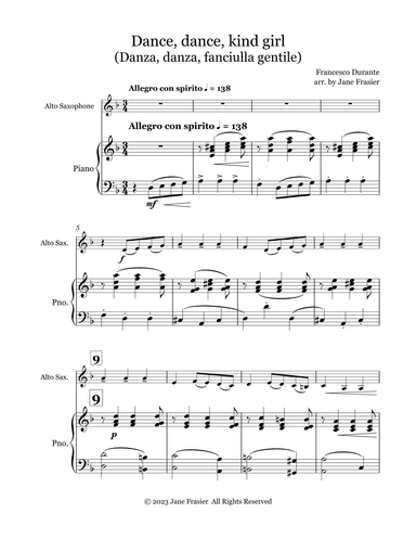 Dance, dance, kind girl (arr. Jane Frasier)
