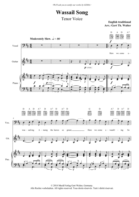 Wassail Song (arr. Gert Th. Walter)