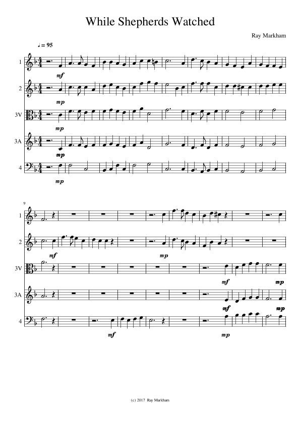While Shepherds Watched (arr. Ray Markham)