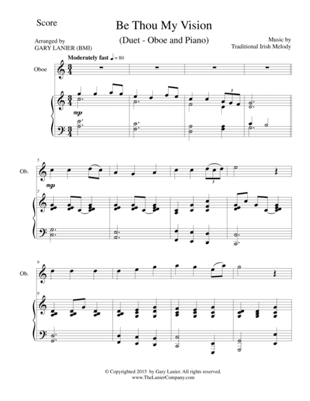 BE THOU MY VISION (Duet – Oboe and Piano/Score and Parts) (arr. Gary Lanier)