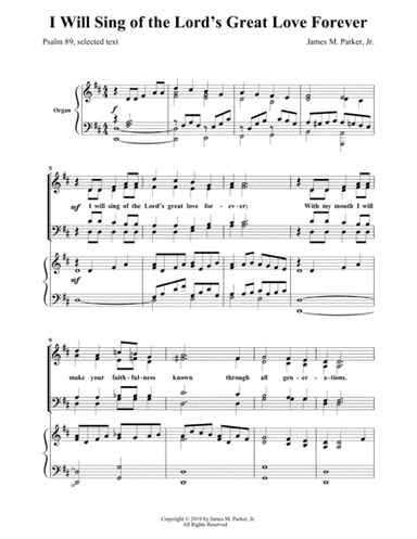 I Will Sing of the Lord's Great Love Forever