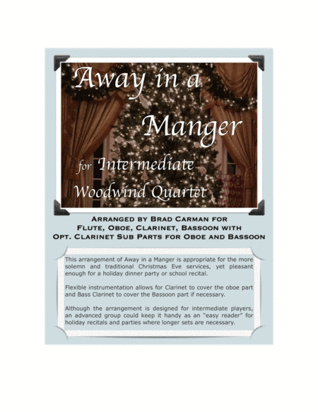 Away In A Manger for Intermediate Woodwind Quartet (arr. Brad Carman)