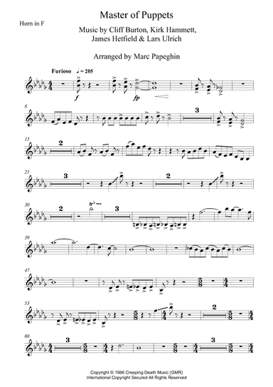 Master Of Puppets (arr. Marc Papeghin)