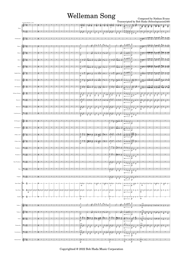 Welleman (Sea Shanty) (arr. Bob Hada (Schoolspianist246))