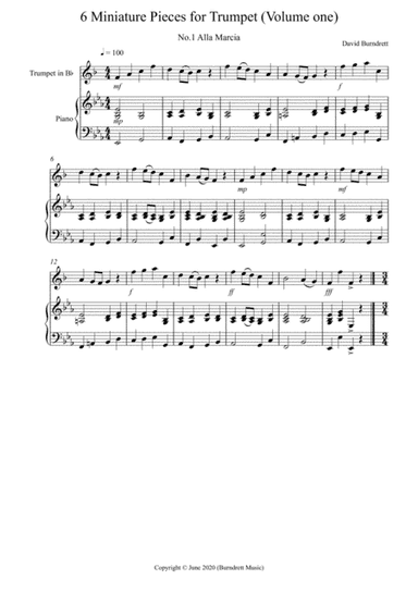 6 Miniature Pieces for Trumpet in Bb and Piano (volume one)