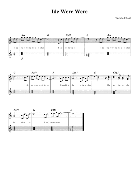 Ide Were Were (arr. Be'eri Moalem)