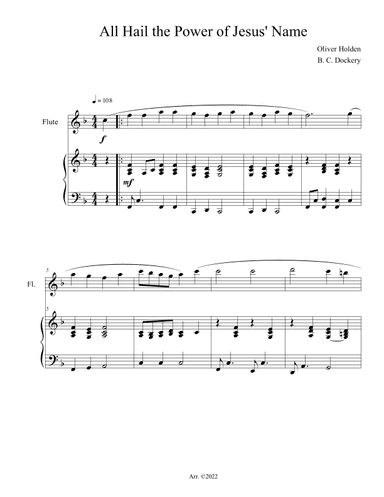 All Hail the Power of Jesus' Name (Flute Solo with Piano Accompaniment) (arr. B. C. Dockery)