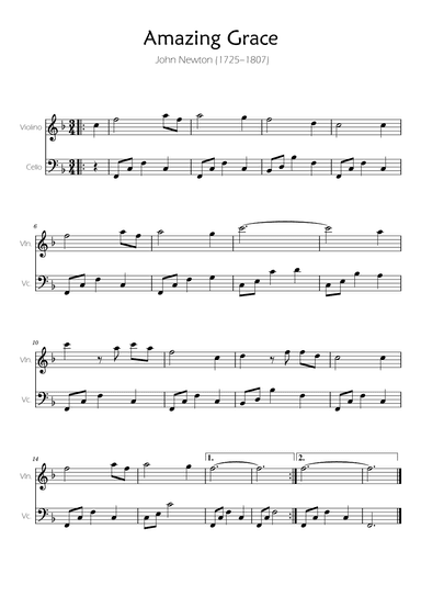 Amazing Grace - Violin and Cello Duet (arr. Ygor Nunes)