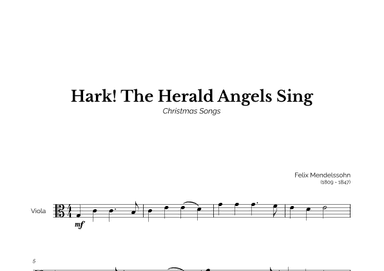 Hark! The Herald Angels Sing for Easy Viola Solo (arr. Marcos Soares)