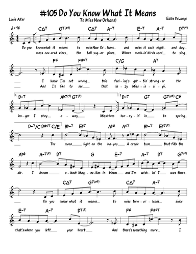 Do You Know What It Means To Miss New Orleans (arr. John Fries)