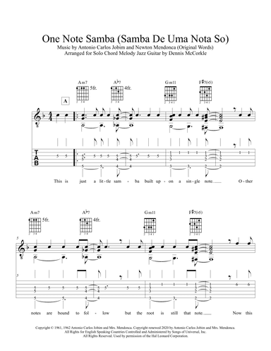 One Note Samba (samba De Uma Nota So) (arr. Dennis McCorkle)
