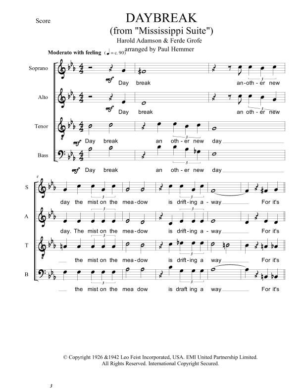 Daybreak (arr. Paul Hemmer)