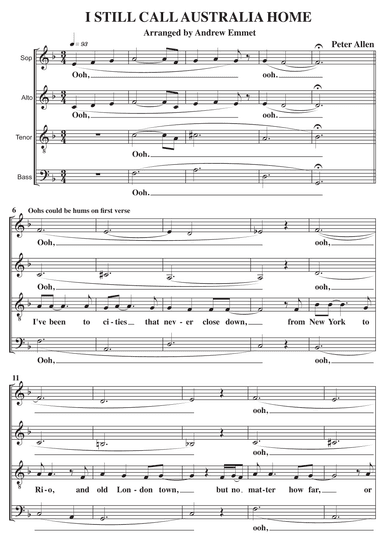 I Still Call Australia Home (arr. Andrew Emmet)
