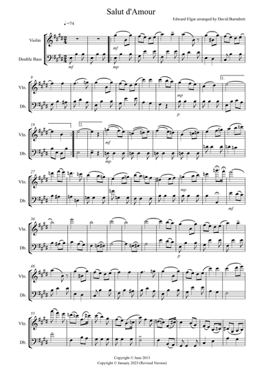 Salut d' Amour for Violin and Double Bass (arr. David Burndrett)
