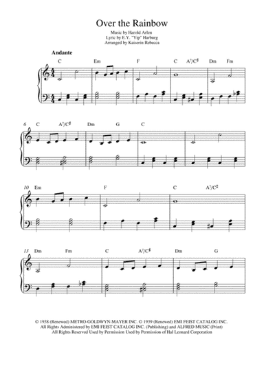 Over The Rainbow (from The Wizard Of Oz) (arr. Kaiserin Rebecca)