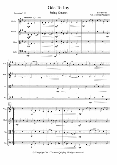 Ode To Joy (arr. Thomas Quigley)