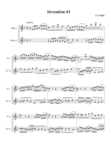Invention #1 (Flute Duet) (arr. P. R. Frederick)