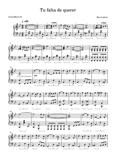 Tu Falta De Querer (arr. Marco D)