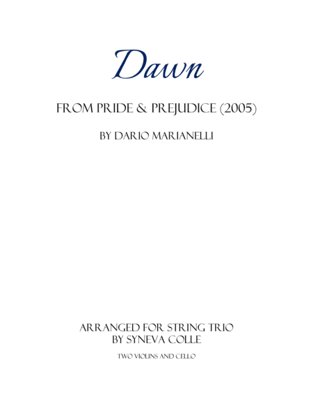 Dawn (arr. Syneva Colle)