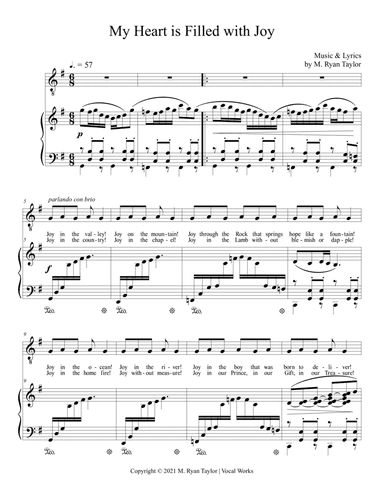 My Heart is Filled with Joy : a Christmas Carol for Medium Voice & Piano