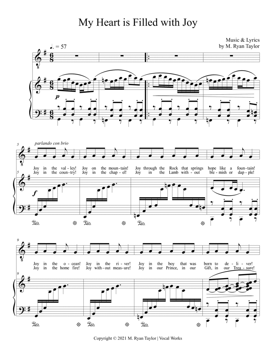 My Heart is Filled with Joy : a Christmas Carol for Medium Voice & Piano